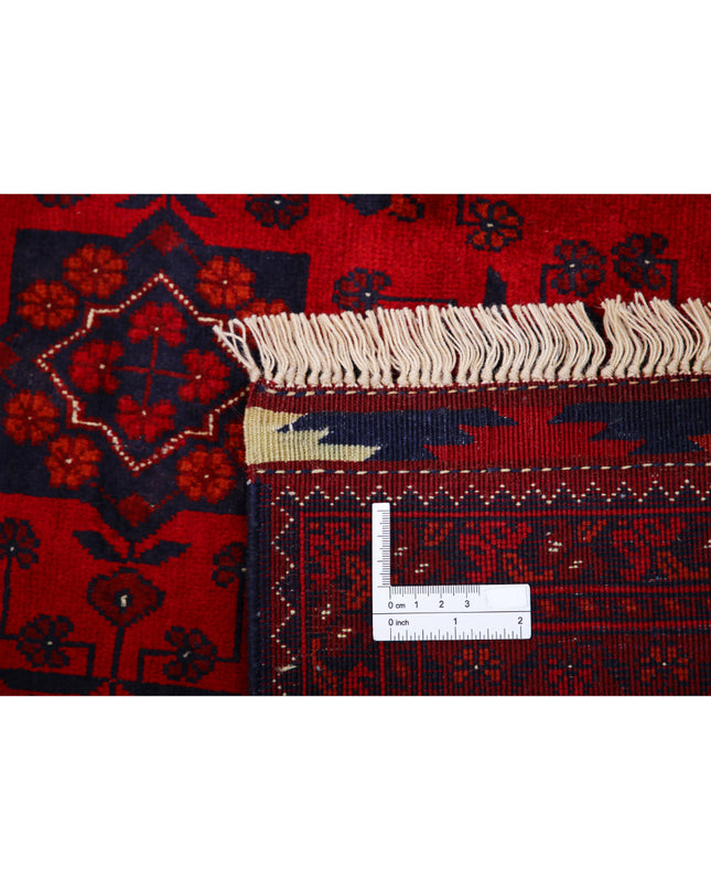 Afghan 6' 6" X 9' 7" Hand Knotted Wool Rug 6' 6" X 9' 7" (198 X 292) / Red / Wool