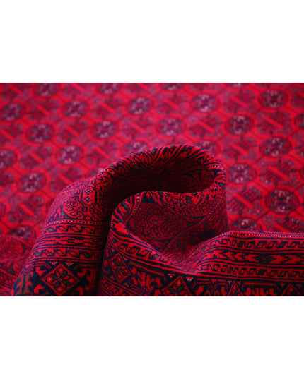 Afghan 6' 6" X 9' 3" Hand Knotted Wool Rug 6' 6" X 9' 3" (198 X 282) / Red / Wool