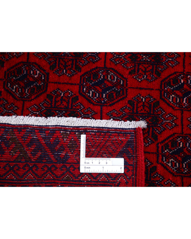 Afghan 6' 6" X 9' 6" Hand Knotted Wool Rug 6' 6" X 9' 6" (198 X 290) / Red / Wool