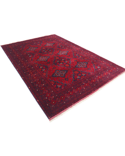Afghan 6' 8" X 9' 8" Hand Knotted Wool Rug 6' 8" X 9' 8" (203 X 295) / Red / Wool