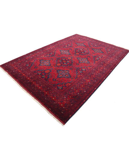 Afghan 6' 8" X 9' 8" Hand Knotted Wool Rug 6' 8" X 9' 8" (203 X 295) / Red / Wool