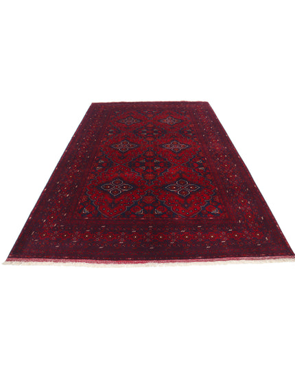 Afghan 6' 8" X 9' 8" Hand Knotted Wool Rug 6' 8" X 9' 8" (203 X 295) / Red / Wool