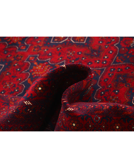 Afghan 6' 8" X 9' 8" Hand Knotted Wool Rug 6' 8" X 9' 8" (203 X 295) / Red / Wool