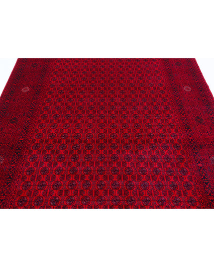 Afghan 6' 4" X 9' 3" Hand Knotted Wool Rug 6' 4" X 9' 3" (193 X 282) / Red / Wool