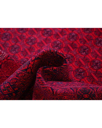 Afghan 6' 4" X 9' 3" Hand Knotted Wool Rug 6' 4" X 9' 3" (193 X 282) / Red / Wool