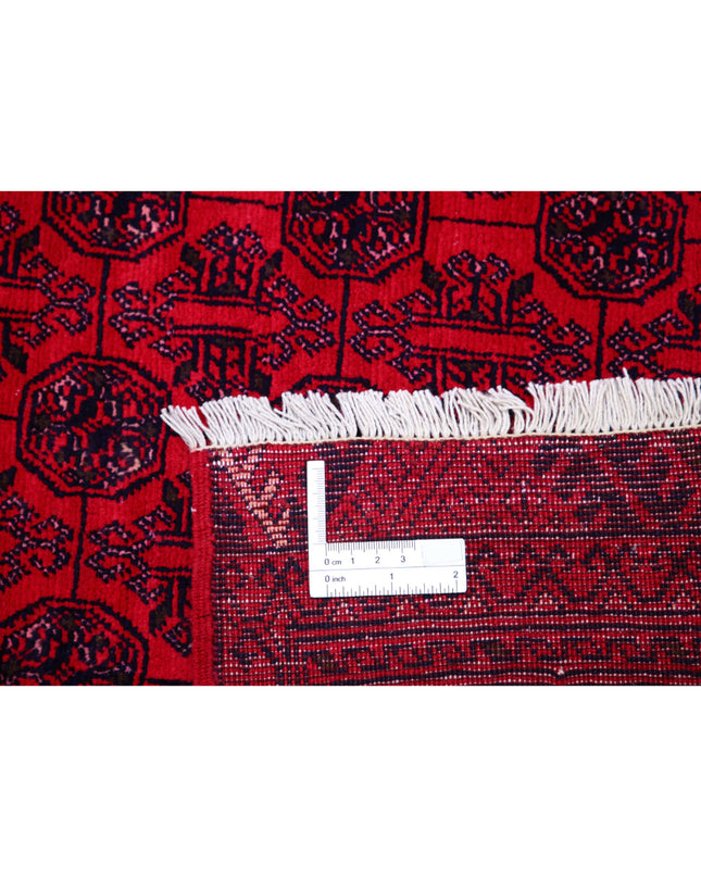 Afghan 6' 4" X 9' 3" Hand Knotted Wool Rug 6' 4" X 9' 3" (193 X 282) / Red / Wool