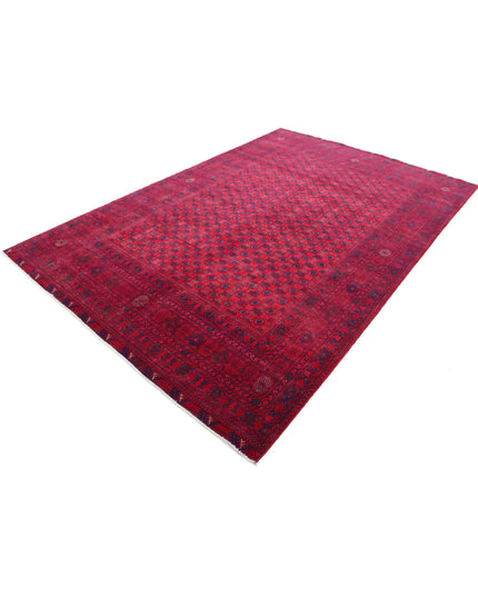Afghan 6' 5" X 9' 7" Hand Knotted Wool Rug 6' 5" X 9' 7" (196 X 292) / Red / Wool