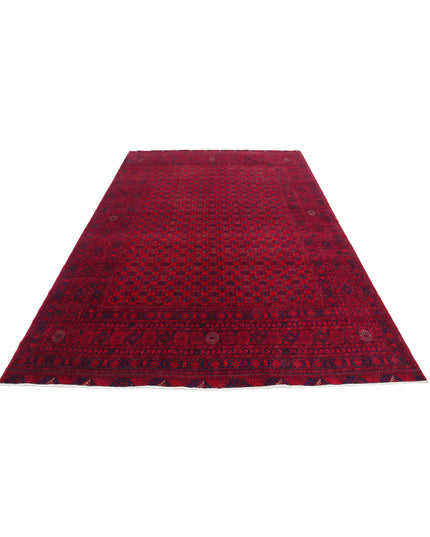 Afghan 6' 5" X 9' 7" Hand Knotted Wool Rug 6' 5" X 9' 7" (196 X 292) / Red / Wool