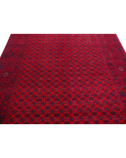 Afghan 6' 5" X 9' 7" Hand Knotted Wool Rug 6' 5" X 9' 7" (196 X 292) / Red / Wool