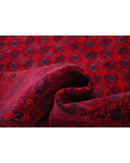 Afghan 6' 5" X 9' 7" Hand Knotted Wool Rug 6' 5" X 9' 7" (196 X 292) / Red / Wool