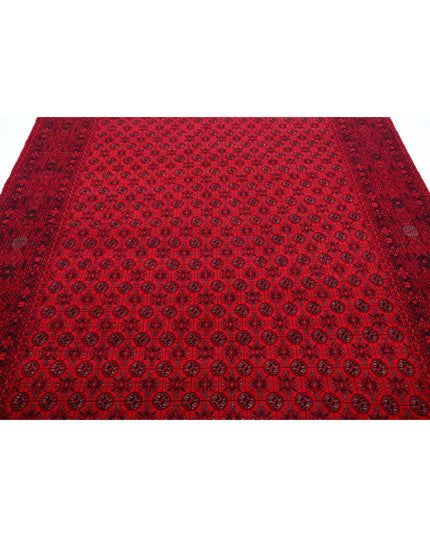 Afghan 6' 6" X 9' 6" Hand Knotted Wool Rug 6' 6" X 9' 6" (198 X 290) / Red / Wool