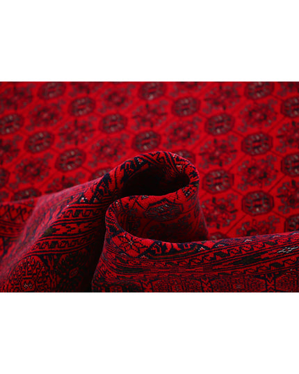 Afghan 6' 6" X 9' 6" Hand Knotted Wool Rug 6' 6" X 9' 6" (198 X 290) / Red / Wool