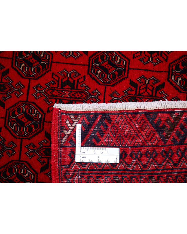 Afghan 6' 6" X 9' 6" Hand Knotted Wool Rug 6' 6" X 9' 6" (198 X 290) / Red / Wool