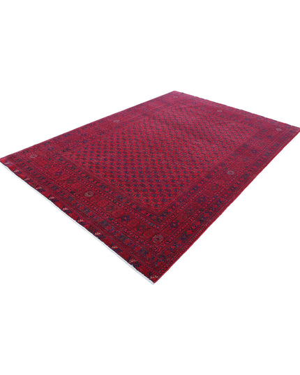 Afghan 6' 5" X 9' 6" Hand Knotted Wool Rug 6' 5" X 9' 6" (196 X 290) / Red / Wool
