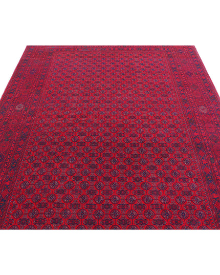 Afghan 6' 5" X 9' 6" Hand Knotted Wool Rug 6' 5" X 9' 6" (196 X 290) / Red / Wool