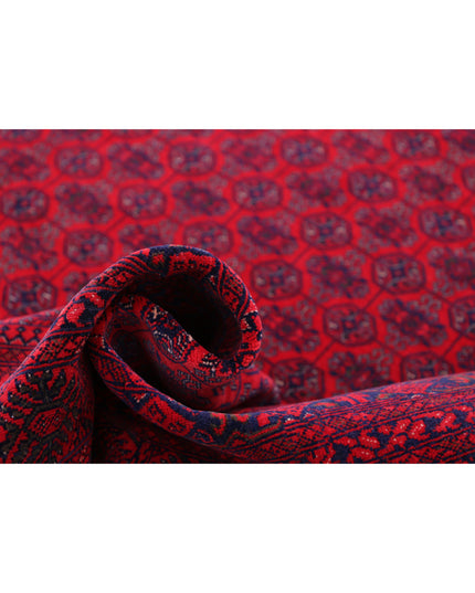 Afghan 6' 5" X 9' 6" Hand Knotted Wool Rug 6' 5" X 9' 6" (196 X 290) / Red / Wool
