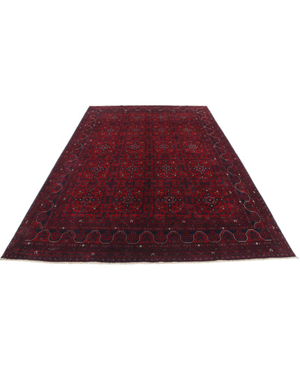 Afghan 6' 7" X 9' 8" Hand Knotted Wool Rug 6' 7" X 9' 8" (201 X 295) / Red / Wool