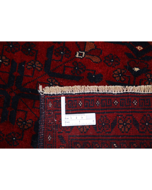 Afghan 6' 7" X 9' 8" Hand Knotted Wool Rug 6' 7" X 9' 8" (201 X 295) / Red / Wool