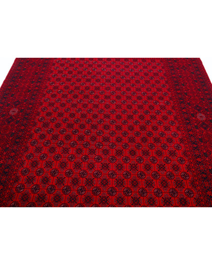 Afghan 6' 6" X 9' 3" Hand Knotted Wool Rug 6' 6" X 9' 3" (198 X 282) / Red / Wool