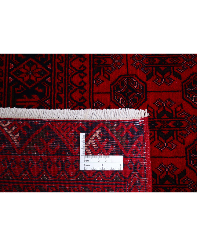 Afghan 6' 6" X 9' 3" Hand Knotted Wool Rug 6' 6" X 9' 3" (198 X 282) / Red / Wool