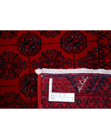Afghan 6' 7" X 9' 4" Hand Knotted Wool Rug 6' 7" X 9' 4" (201 X 284) / Red / Wool