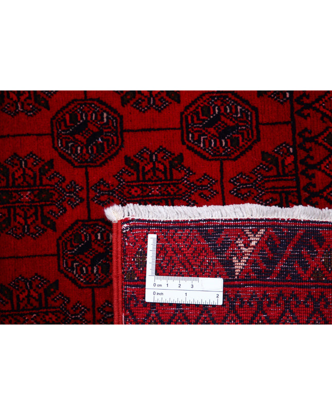 Afghan 6' 7" X 9' 4" Hand Knotted Wool Rug 6' 7" X 9' 4" (201 X 284) / Red / Wool