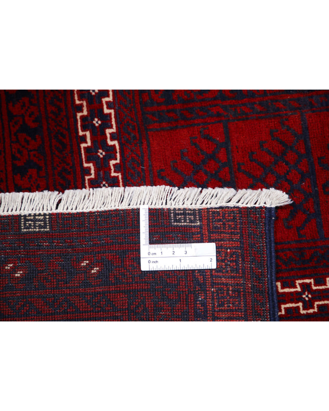 Afghan 5' 2" X 7' 10" Hand Knotted Wool Rug 5' 2" X 7' 10" (158 X 239) / Red / Wool