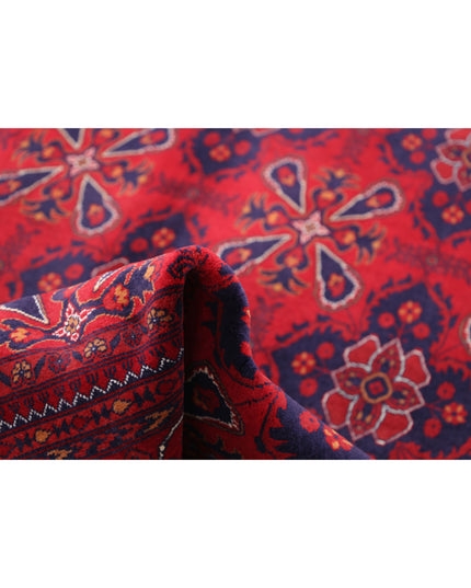 Afghan 4' 10" X 6' 3" Hand Knotted Wool Rug 4' 10" X 6' 3" (147 X 191) / Red / Wool