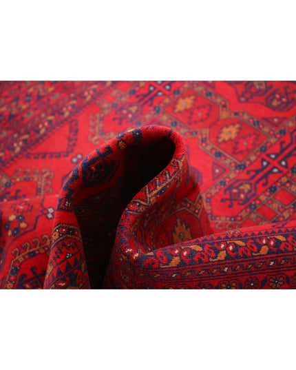 Afghan 4' 10" X 6' 6" Hand Knotted Wool Rug 4' 10" X 6' 6" (147 X 198) / Red / Wool
