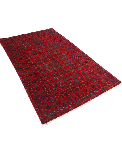 Afghan 3' 11" X 6' 6" Hand Knotted Wool Rug 3' 11" X 6' 6" (119 X 198) / Red / Wool