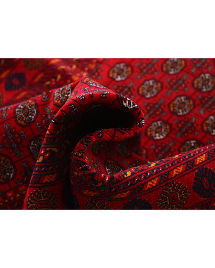 Afghan 3' 11" X 6' 6" Hand Knotted Wool Rug 3' 11" X 6' 6" (119 X 198) / Red / Wool