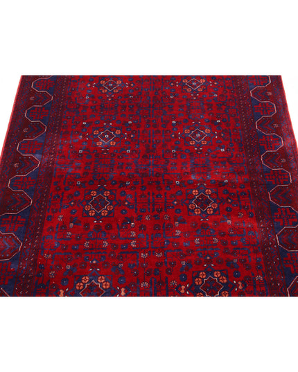 Afghan 3' 3" X 4' 9" Hand Knotted Wool Rug 3' 3" X 4' 9" (99 X 145) / Red / Wool