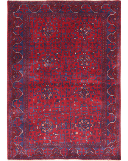 Afghan 3' 3" X 4' 9" Hand Knotted Wool Rug 3' 3" X 4' 9" (99 X 145) / Red / Wool