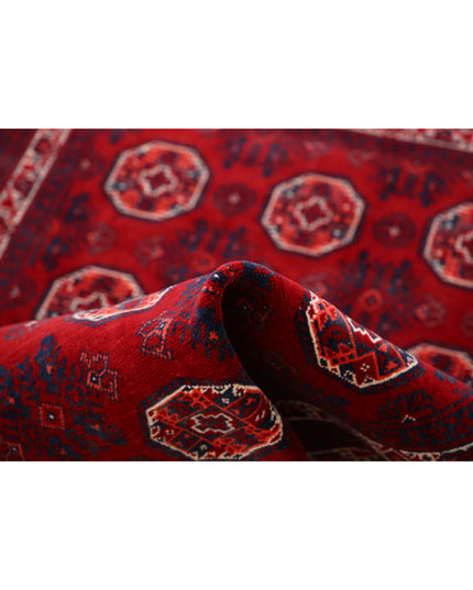 Afghan 3' 2" X 4' 7" Hand Knotted Wool Rug 3' 2" X 4' 7" (97 X 140) / Red / Wool