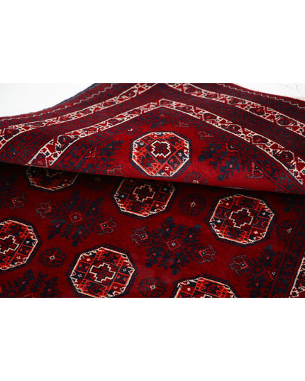 Afghan 3' 2" X 4' 7" Hand Knotted Wool Rug 3' 2" X 4' 7" (97 X 140) / Red / Wool