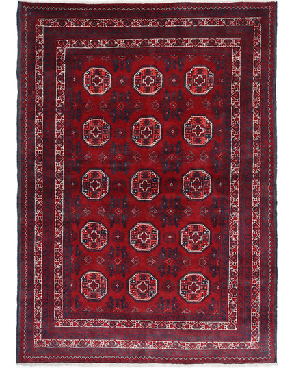 Afghan 3' 2" X 4' 7" Hand Knotted Wool Rug 3' 2" X 4' 7" (97 X 140) / Red / Wool