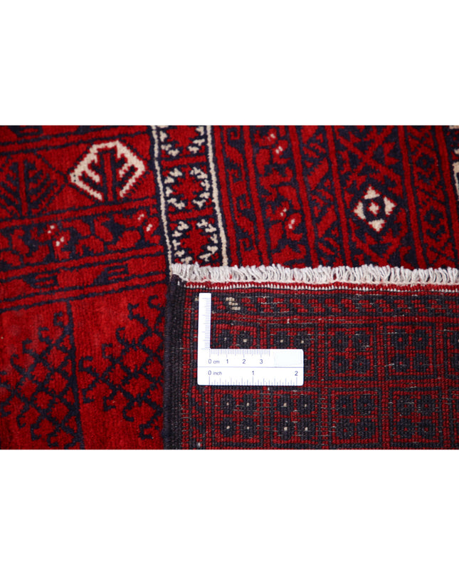 Afghan 5' 1" X 7' 10" Hand Knotted Wool Rug 5' 1" X 7' 10" (155 X 239) / Red / Wool