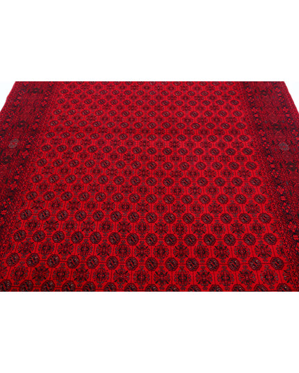 Afghan 6' 6" X 9' 6" Hand Knotted Wool Rug 6' 6" X 9' 6" (198 X 290) / Red / Wool