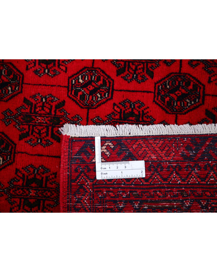 Afghan 6' 6" X 9' 6" Hand Knotted Wool Rug 6' 6" X 9' 6" (198 X 290) / Red / Wool