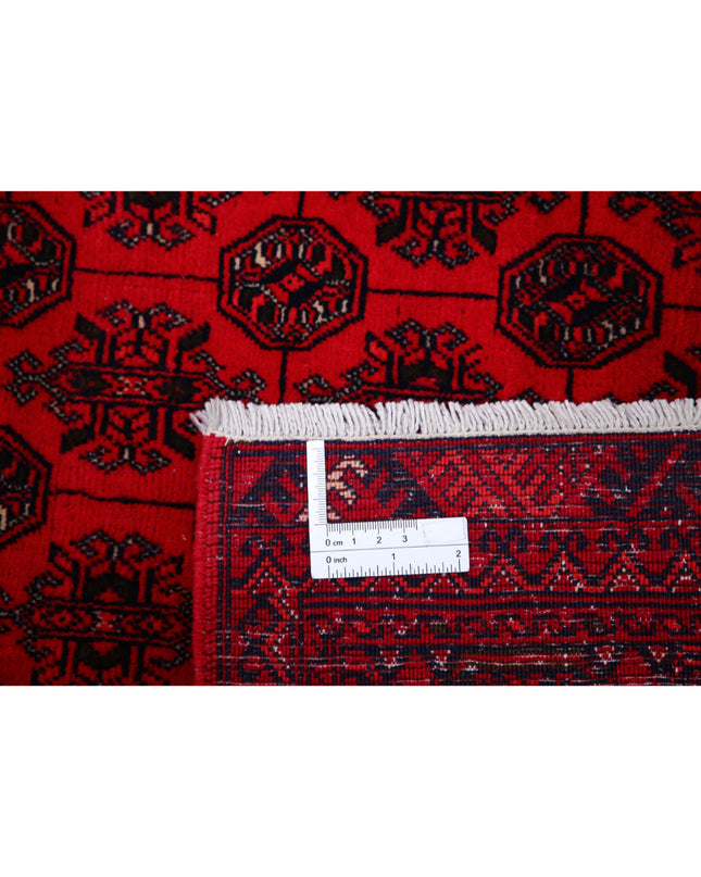 Afghan 6' 6" X 9' 6" Hand Knotted Wool Rug 6' 6" X 9' 6" (198 X 290) / Red / Wool