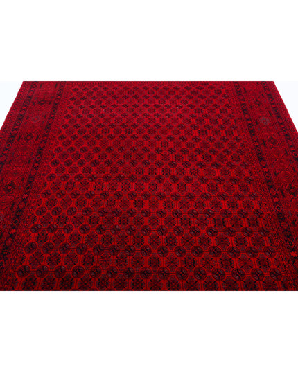 Afghan 6' 6" X 9' 5" Hand Knotted Wool Rug 6' 6" X 9' 5" (198 X 287) / Red / Wool
