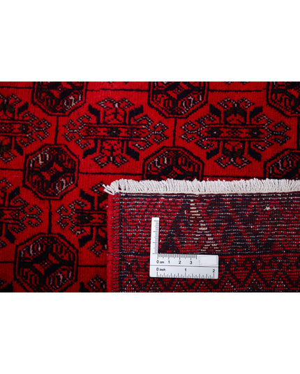 Afghan 6' 6" X 9' 5" Hand Knotted Wool Rug 6' 6" X 9' 5" (198 X 287) / Red / Wool