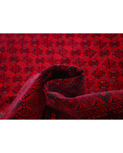 Afghan 6' 5" X 9' 5" Hand Knotted Wool Rug 6' 5" X 9' 5" (196 X 287) / Red / Wool