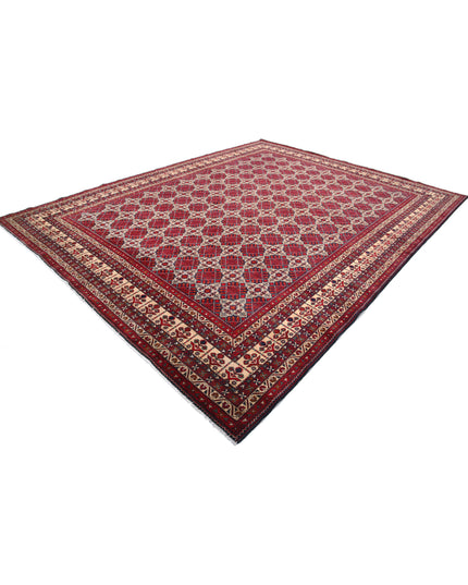 Afghan 9' 10" X 12' 5" Hand Knotted Wool Rug 9' 10" X 12' 5" (300 X 379) / Blue / Wool