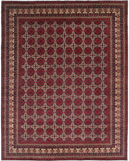 Afghan 9' 10" X 12' 5" Hand Knotted Wool Rug 9' 10" X 12' 5" (300 X 379) / Blue / Wool