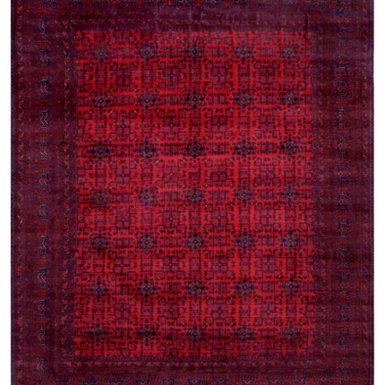 Afghan 10' 2" X 12' 6" Hand Knotted Wool Rug 10' 2" X 12' 6" (310 X 381) / Red / Wool