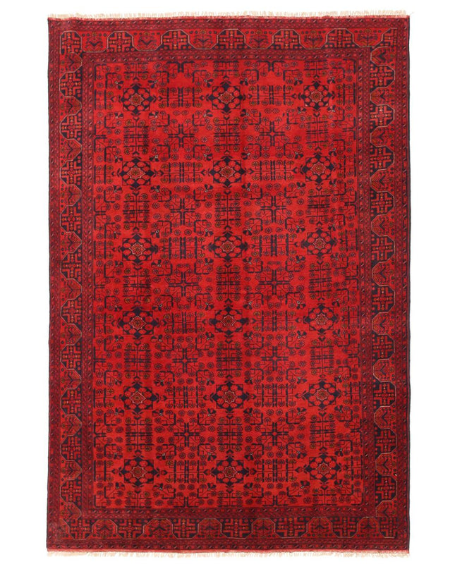 Afghan 6' 5" X 9' 6" Hand Knotted Wool Rug 6' 5" X 9' 6" (196 X 290) / Red / Wool