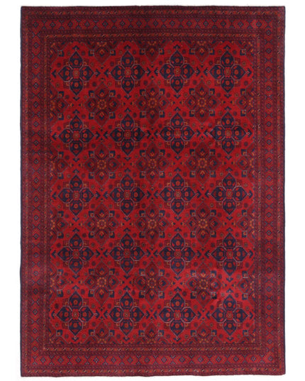 Afghan 6' 8" X 9' 5" Hand Knotted Wool Rug 6' 8" X 9' 5" (203 X 287) / Red / Wool