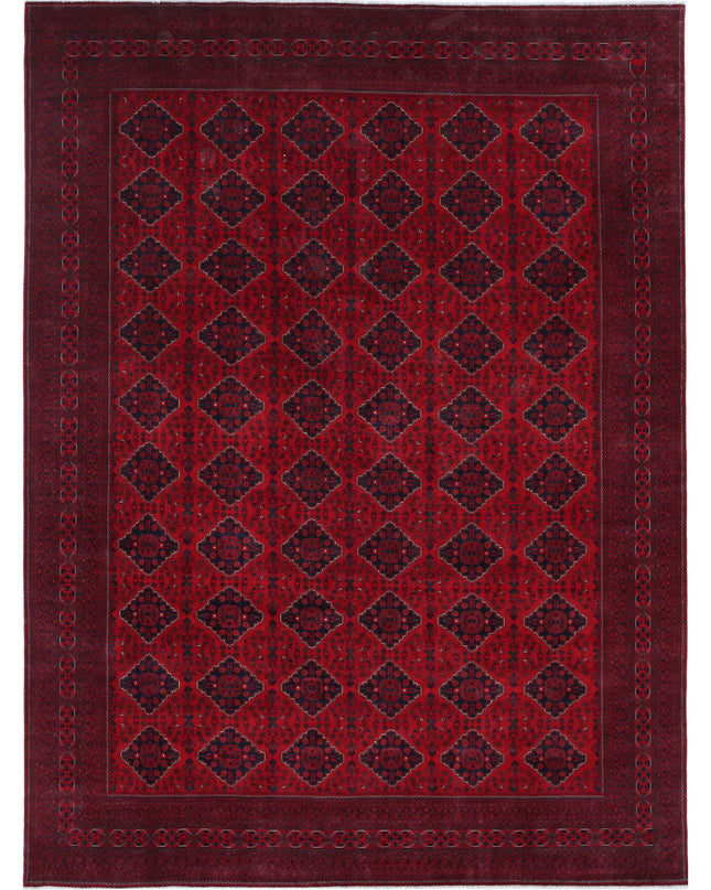 Afghan 11' 9" X 15' 9" Hand Knotted Wool Rug 11' 9" X 15' 9" (358 X 480) / Red / Wool
