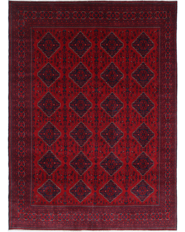 Afghan 8' 0" X 11' 0" Hand Knotted Wool Rug 8' 0" X 11' 0" (244 X 335) / Red / Wool